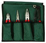 Soft Grip 4 Pc. Set Combination; Long Nose;Water Pump Pliers & Diagonal Cutter - Exact Tooling