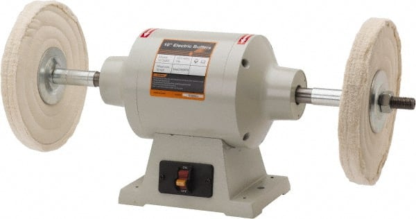 Enco - 10" Wheel Diam x 3/4" Wheel Width, 1 hp Buffer - 3/4" Arbor Hole Diam, 1 Phase, 3,450 Max RPM, 120 Volts - Exact Tooling