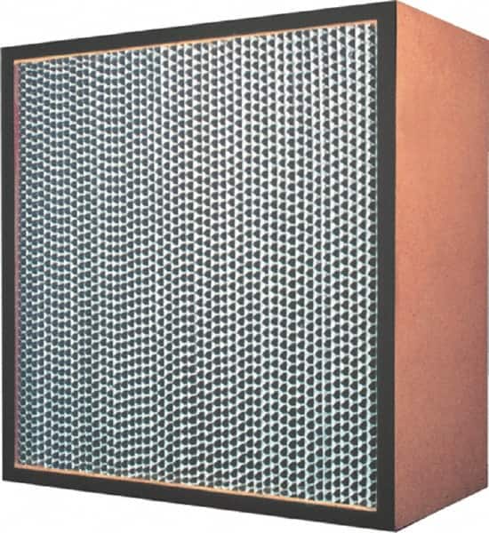 Made in USA - 12" High x 12" Wide 11-1/2" Deep, 95% Capture Efficiency, HEPA Air Filter - Microfiber Paper Media, Galvanized Steel Frame, 250 FPM Max, 250 CFM, 180°F Max, Use with Hospitals & Clean Rooms - Exact Tooling