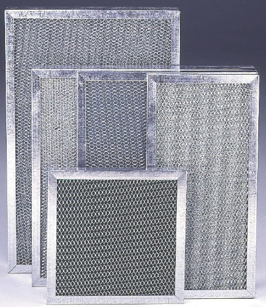Made in USA - 10" Noml Height x 20" Noml Width x 1" Noml Depth, Permanent Air Filter - Steel, Integrated Steel Frame, 300 Max FPM, 400 CFM, For Large Particle Removal Applications - Exact Tooling