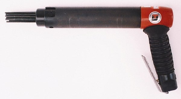 Universal Tool - 3,400 BPM, 1" Bore Diam, Pneumatic Pistol Grip Needle Scaler - 1/8" Needle Diam, 7" Needle Length, 12 CFM, 90 psi, 1/4 NPT Inlet - Exact Tooling