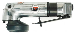 Universal Tool - 4" Wheel Diam, 12,000 RPM, Pneumatic Angle & Disc Grinder - 3/8-24 Spindle, 28 CFM - Exact Tooling