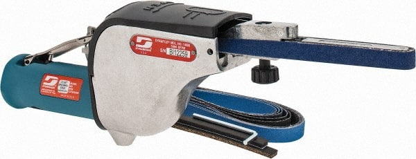 Dynabrade - 1/8 to 1/2 x 24 Inch, 20,000 RPM Air Belt Sander - 0.5 Hp, 1/4 NPT Inlet, 31 CFM Air Consumption, 5,800 FPM Speed - Exact Tooling