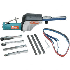 Dynabrade - 1/8 to 1/2 x 24 Inch, 20,000 RPM Air Belt Sander - 0.5 Hp, 1/4 NPT Inlet, 31 CFM Air Consumption, 5,800 FPM Speed - Exact Tooling