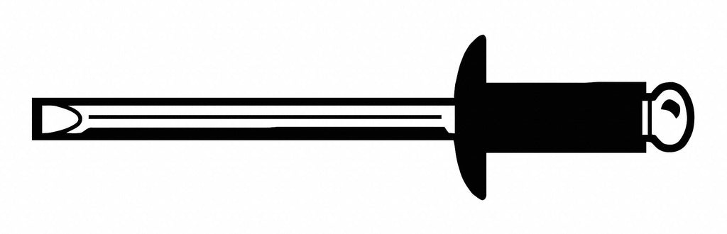 Blind Rivet, Domed Head, Steel Mandrel, 0.800" L, 5/32" Rivet Dia., 3500 PK - Exact Tooling