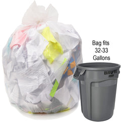 33 gal, .90 mil, Natural, 33″ × 39″ - Case of 150, Revolution Bag Hercules Recycled Low Density Can liners - Exact Tooling