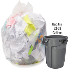 33 gal, .90 mil, Natural, 33″ × 39″ - Case of 150, Revolution Bag Hercules Recycled Low Density Can liners - Exact Tooling