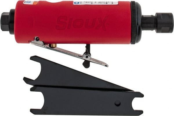 Sioux Tools - 1/4" Collet, Straight Handle, Straight Air Die Grinder - 22,000 RPM, Rear Exhaust, 16 CFM, 0.5 hp, 6.21 bar, 1/4 NPT - Exact Tooling