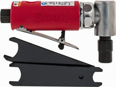 Sioux Tools - 1/4" Collet, Angle Handle, Straight Air Die Grinder - 20,000 RPM, Front Exhaust, 16 CFM, 0.3 hp, 6.21 bar, 1/4 NPT - Exact Tooling