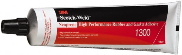 3M - 5 oz Tube Yellow Butyl Rubber Gasket Sealant - 300°F Max Operating Temp, 4 min Tack Free Dry Time, Series 1300 - Exact Tooling