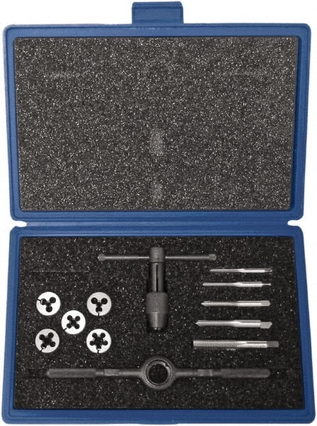 Vermont Tap & Die - M6x1.00 to M12x1.75 Tap, Metric, Tap and Die Set - Carbon Steel, High Speed Steel Taps, Adjustable - Exact Tooling