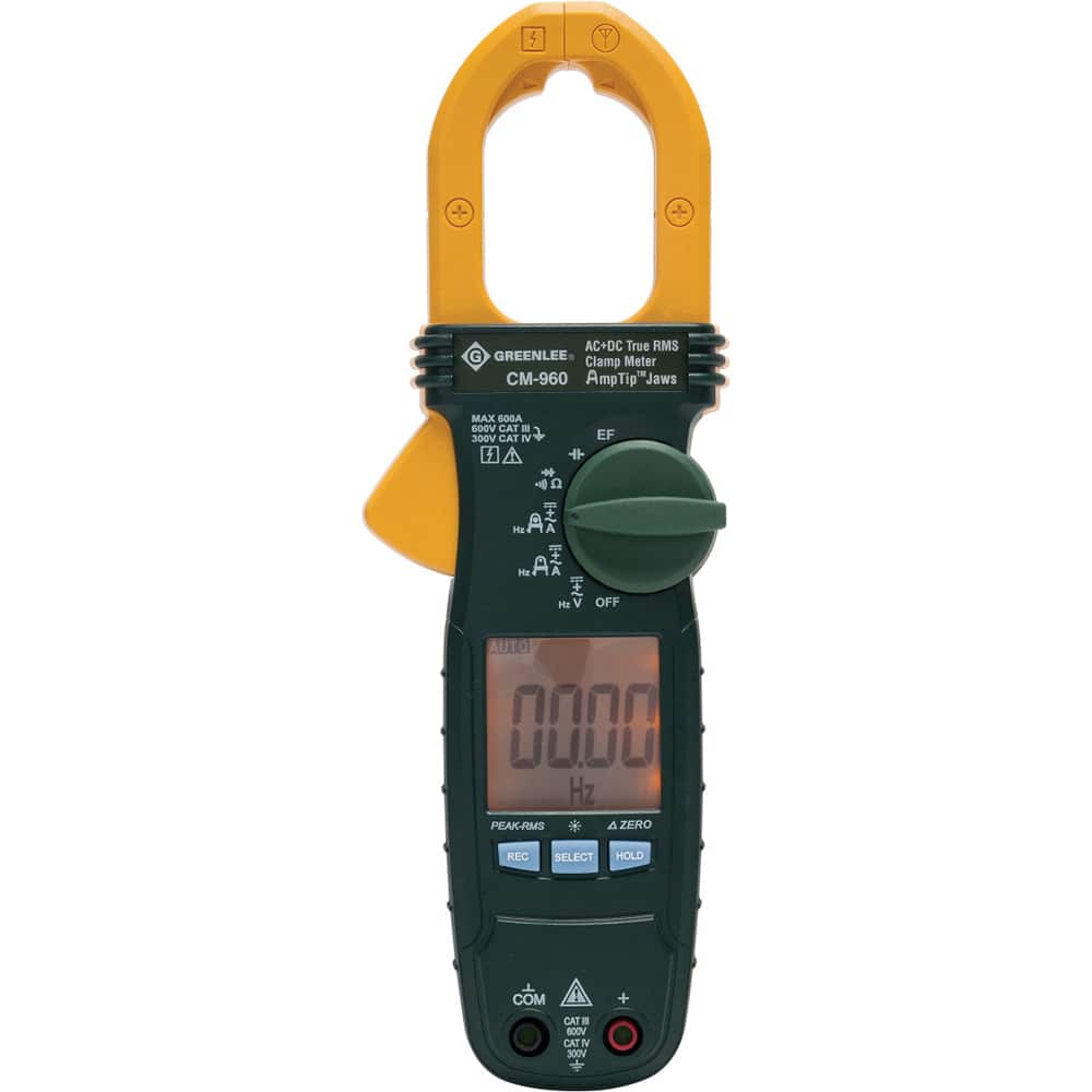 Greenlee - Clamp Meters; Clamp Meter Type: Voltage ; Measures: Capacitance; Current; Frequency; Resistance; Voltage; Continuity; Diode Test ; Jaw Style: Clamp On ; Jaw Capacity (Decimal Inch): 1.1800 ; CAT Rating: CAT III; CAT IV ; Maximum DC Voltage: 600 - Exact Tooling