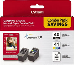 Canon - Black & Multi Colored Ink & Paper Combo - Use with Canon PIXMA iP1600, iP1700, MP150, MP160, MP170, MP450, MP460 - Exact Tooling