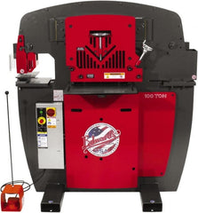 Edwards Manufacturing - 11" Throat Depth, 100 Ton Punch Pressure, 1-1/16" in 1" Punch Capacity Ironworker - 1 Phase, 230 Volts - Exact Tooling