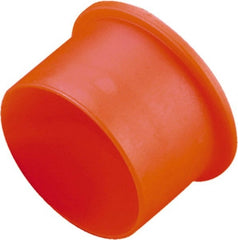 Caplugs - 1.962" ID, Round Head, Tapered Cap - 1-19/64" Long, Low-Density Polyethylene, Orange - Exact Tooling