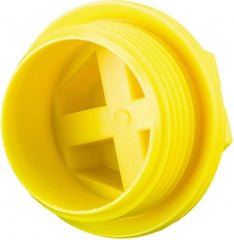 Caplugs - Hex Head with Slot, Threaded Plug - 17.27mm OD, Nylon, Yellow - Exact Tooling