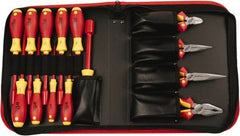 Wiha - 14 Piece Insulated Pliers, Cutters, Slotted & Nut Driver Hand Tool Set - Comes in Box - Exact Tooling