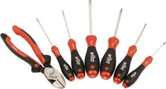 Wiha - 7 Piece Phillips Screwdriver, Slotted & Bicut Hand Tool Set - Comes in Clamshell - Exact Tooling
