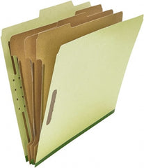UNIVERSAL - 8-1/2 x 11", Letter Size, Green, Classification Folders with Top Tab Fastener - 25 Point Stock, Right of Center Tab Cut Location - Exact Tooling