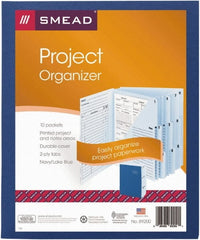 SMEAD - 8-1/2 x 11", Letter Size, Navy Blue, Expansion Folders - 1/3 Tab Cut Location - Exact Tooling