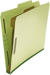 UNIVERSAL - 8-1/2 x 11", Letter Size, Green, Classification Folders with Top Tab Fastener - 25 Point Stock, Right of Center Tab Cut Location - Exact Tooling