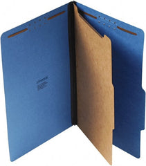 UNIVERSAL - 9-1/2 x 14-1/2", Legal, Cobalt Blue, Classification Folders with Top Tab Fastener - 25 Point Stock, Right of Center Tab Cut Location - Exact Tooling
