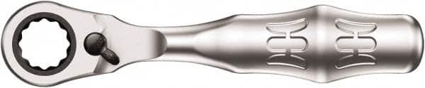 Wera - 1/4" Splined Drive Pear Head Mini-Ratchet Drive - Chrome Vanadium Finish, 4" OAL, 60 Gear Teeth, Forged Grip Handle - Exact Tooling