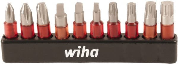 Wiha - Bit Set - #1 to #3, 1/4" Drive, Phillips, Square, Torx Point - Exact Tooling