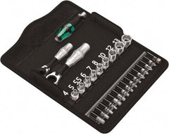 Wera - 27 Piece 1/4" Drive Ratchet Socket Set - Comes in Canvas Pouch - Exact Tooling