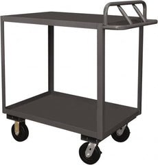 Durham - 3,600 Lb Capacity, 30" Wide x 48" Long x 39" High Service Cart - 2 Shelf, Steel, 2 Rigid/2 Swivel Casters - Exact Tooling