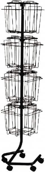 Safco - 15" Wide x 15" Deep x 60" High, 16 Compartments, Welded Wire Rotary Literature Rack - Charcoal, 9" Compartment Width x 5" Compartment Depth x 10-7/8" Compartment Height - Exact Tooling