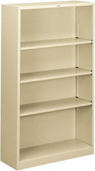 Hon - 4 Shelf, 59" High x 34-1/2" Wide Bookcase - 12-5/8" Deep, Steel, Putty - Exact Tooling