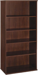 Bush Business Furniture - 5 Shelf, 72-7/8" High x 35-5/8" Wide Bookcase - 15-3/8" Deep, Laminate Over Wood, Hansen Cherry - Exact Tooling
