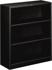 Hon - 3 Shelf, 41" High x 34-1/2" Wide Bookcase - 12-5/8" Deep, Steel, Black - Exact Tooling