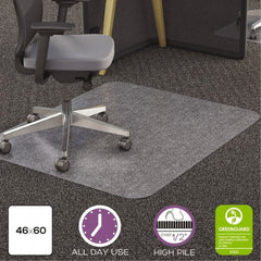 Deflect-o - 60" Long x 46" Wide, Chair Mat - Rectangular, Straight Edge Style - Exact Tooling