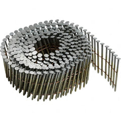 DeWALT - 14 Gauge 1-3/4" Long Siding Nails for Power Nailers - Steel, Galvanized Finish, Ring Shank, Coil Collation, Round Head, Blunt Diamond Point - Exact Tooling