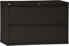 ALERA - 42" Wide x 28-3/8" High x 19-1/4" Deep, 2 Drawer Lateral File - Steel, Black - Exact Tooling