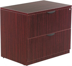 ALERA - 34" Wide x 29-1/2" High x 22-3/4" Deep, 2 Drawer Lateral File - Woodgrain Laminate, Mahogany - Exact Tooling