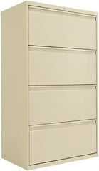 ALERA - 30" Wide x 53-1/4" High x 19-1/4" Deep, 4 Drawer Lateral File - Steel, Putty - Exact Tooling