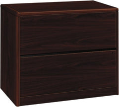 Hon - 36" Wide x 29-1/2" High x 20" Deep, 2 Drawer Lateral File - Laminate, Mahogany - Exact Tooling
