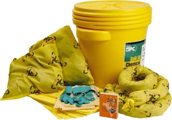 Brady SPC Sorbents - 16 Gal Capacity Chemical Spill Kit - 20 Gal Polyethylene Drum - Exact Tooling