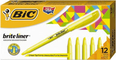Bic - Flouorescent Yellow Highlighter - Chisel Tip, Water Base Ink - Exact Tooling