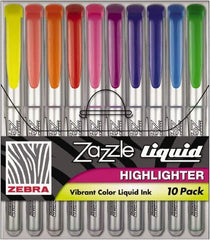 Zebra - Assorted Colors Highlighter - Chisel Tip, Water Base Ink - Exact Tooling