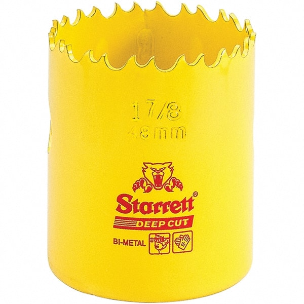 Starrett - 1-7/8" Diam, 2" Cutting Depth, Hole Saw - High Speed Steel Saw, Toothed Edge - Exact Tooling