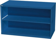 LISTA - 2 Shelf, 33-1/2" High x 56" Wide Bookcase - 28-1/2" Deep, Steel, Blue - Exact Tooling