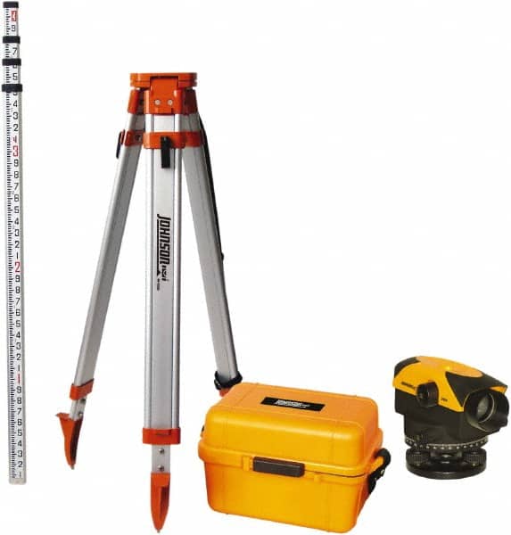 Johnson Level & Tool - 26x Magnification, 2.62 to 350 Ft. Measuring Range, Automatic Optical Level Kit - Accuracy 1/16 Inch at 200 Ft., Kit Includes Tripod, 13 Grade Rod, Hard Shell Carrying Case - Exact Tooling