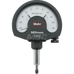 Mahr - Dial Comparator Gages; Dial Graduation (Decimal Inch): 0.000500 ; Dial Graduation (mm): 1.0000 ; Dial Graduation (micro m): 0.01 ; Accuracy (micro m): 7 (Ge); 8 (Gges); 4 (Gt) ; Accuracy (Decimal Inch): 0.000350 ; Maximum Measurement (Decimal Inch - Exact Tooling