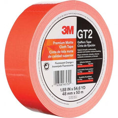 3M - 50m x 48mm x 11 mil Fluorescent Orange Cotton Cloth Gaffers Tape - Exact Tooling