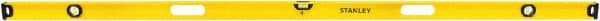 Stanley - Magnetic 78" Long 3 Vial I-Beam Level - Aluminum, Yellow, 1 Level & 2 Plumb Vials - Exact Tooling