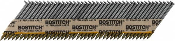 Stanley Bostitch - 12 Gauge 0.113" Shank Diam 2" Long Framing Nails for Power Nailers - Steel, Bright Finish, Smooth Shank, Angled Stick Paper Tape Collation, Round Head - Exact Tooling